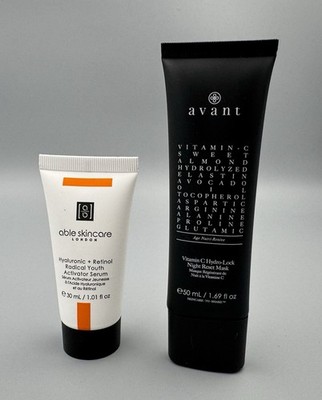 Avant Vitamin C Hydro-Lock Mask 50ML Able Skincare Hyaluronic Retinol Serum 30ML