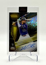2026 Topps Chrome Black Warming Bernabel Gold Mini Diamond Auto /50 Rockies RC