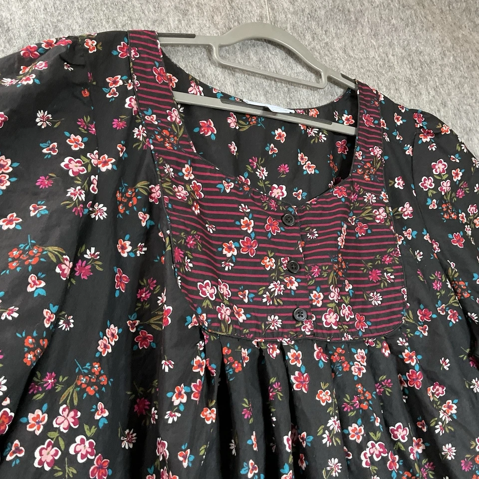 Vestido Only Necessities Mujer Plus 3X Negro Floral Bolsillos Muumuu Casa Vestido * Foto 4 de 4