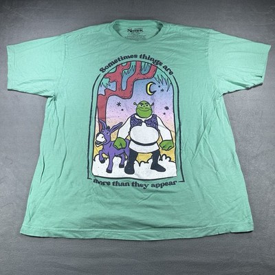 Dreamworks Shrek Shirt Men's Size 2XL Light Green Graphic Print Crewneck