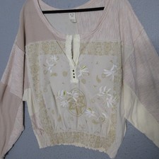 AUSELILY Vrouwen Trui Lange Mouw V-hals Knop Tuniek Tops Henley Blouses Causale Losse(Vlekkluipaard,M