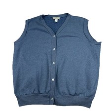 Vermont Country Store Fleece Button Vest Size 1X Gray Made in USA Vintage