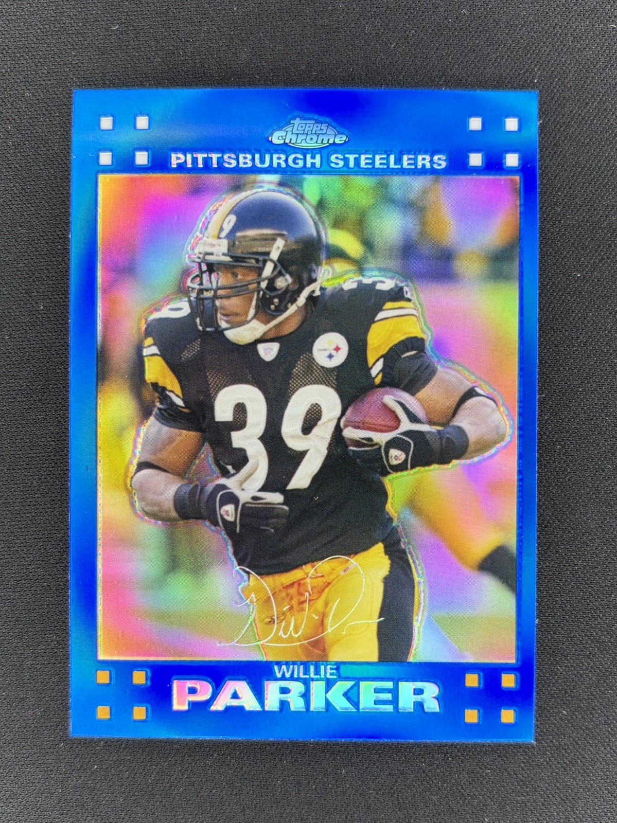2007 Topps Chrome Blue Refractor Willie Parker #TC17 Pittsburgh Steelers