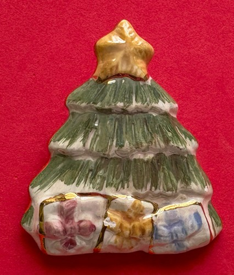 #ad #ad VINTAGE CHRISTMAS TREE PIN BROOCH ART TO WEAR BOOK PIECE PROSPERITY 22K GOLD HTF $38.00