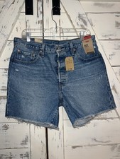 NWT Vintage Levi's 501 Jeans Cutoff Shorts Medium Wash Button Fly Women's 32