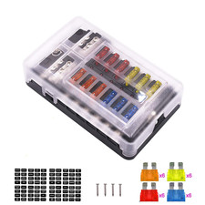 12-way Fuse Block Waterproof Boat Fuse Panel 12-24v Marine Fuse Block With Led