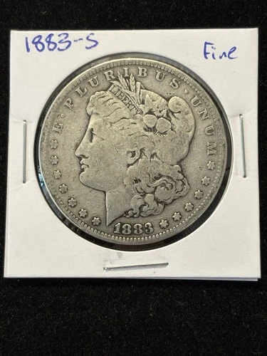 1883-S Morgan Silver Dollar $1 FINE Harder Date, Great Price, Old Gray Tone