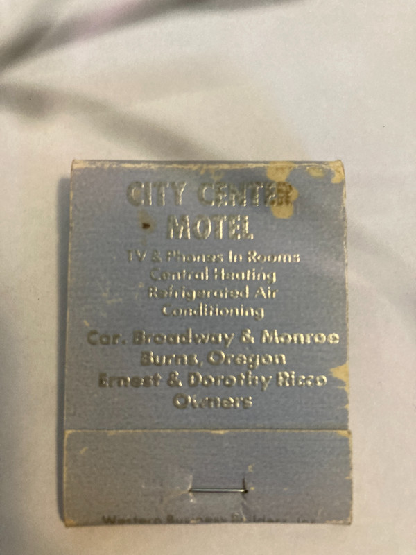 City Center Motel in Oregon Match Book