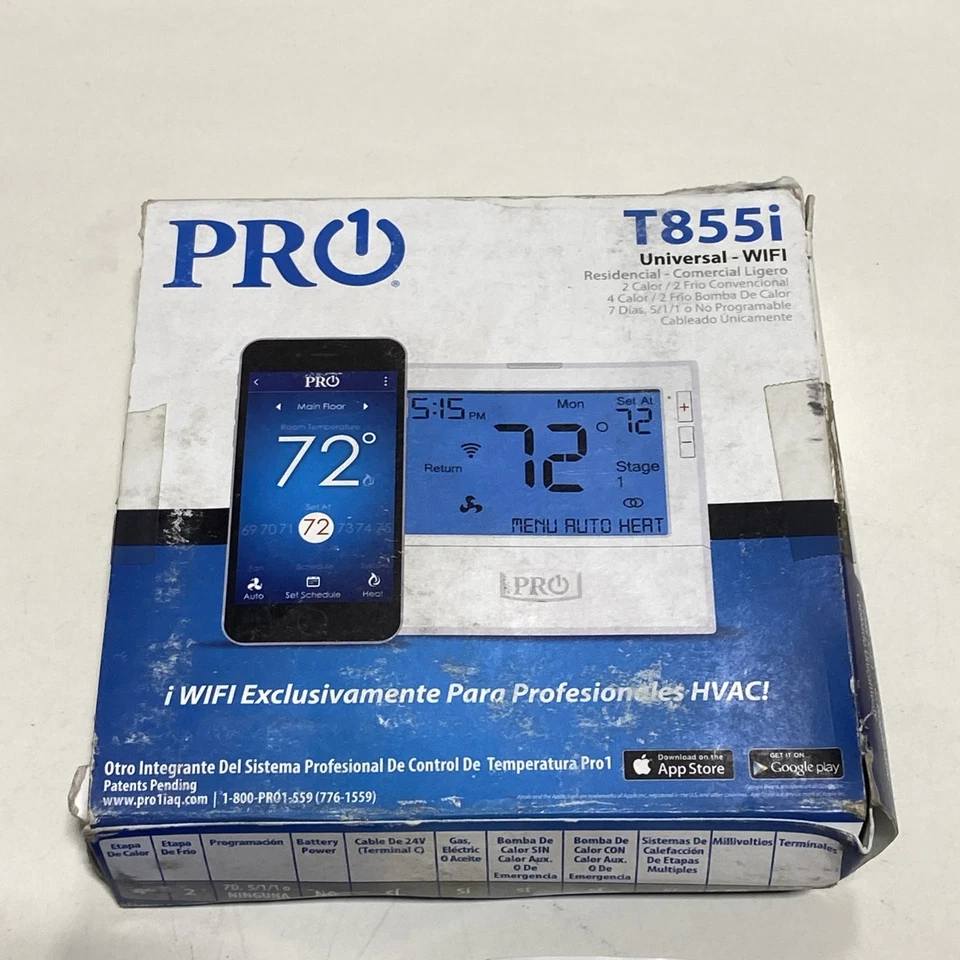 Pro1 4 Heat/2 Cool 7 Day 5/1/1 Electric Gas Programmable Wi-Fi Thermostat - Image 3 of 4