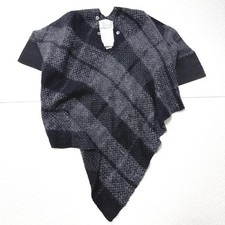 USED EXCELLENT CONDITION SACAI KNIT PONCHO, UNIQUE DESIGN, MIXED MATERIALS, SI