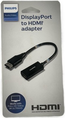Philips Display Port to HDMI Adapter Full HD 1080p/4K Ultra Mac & PC Compatible