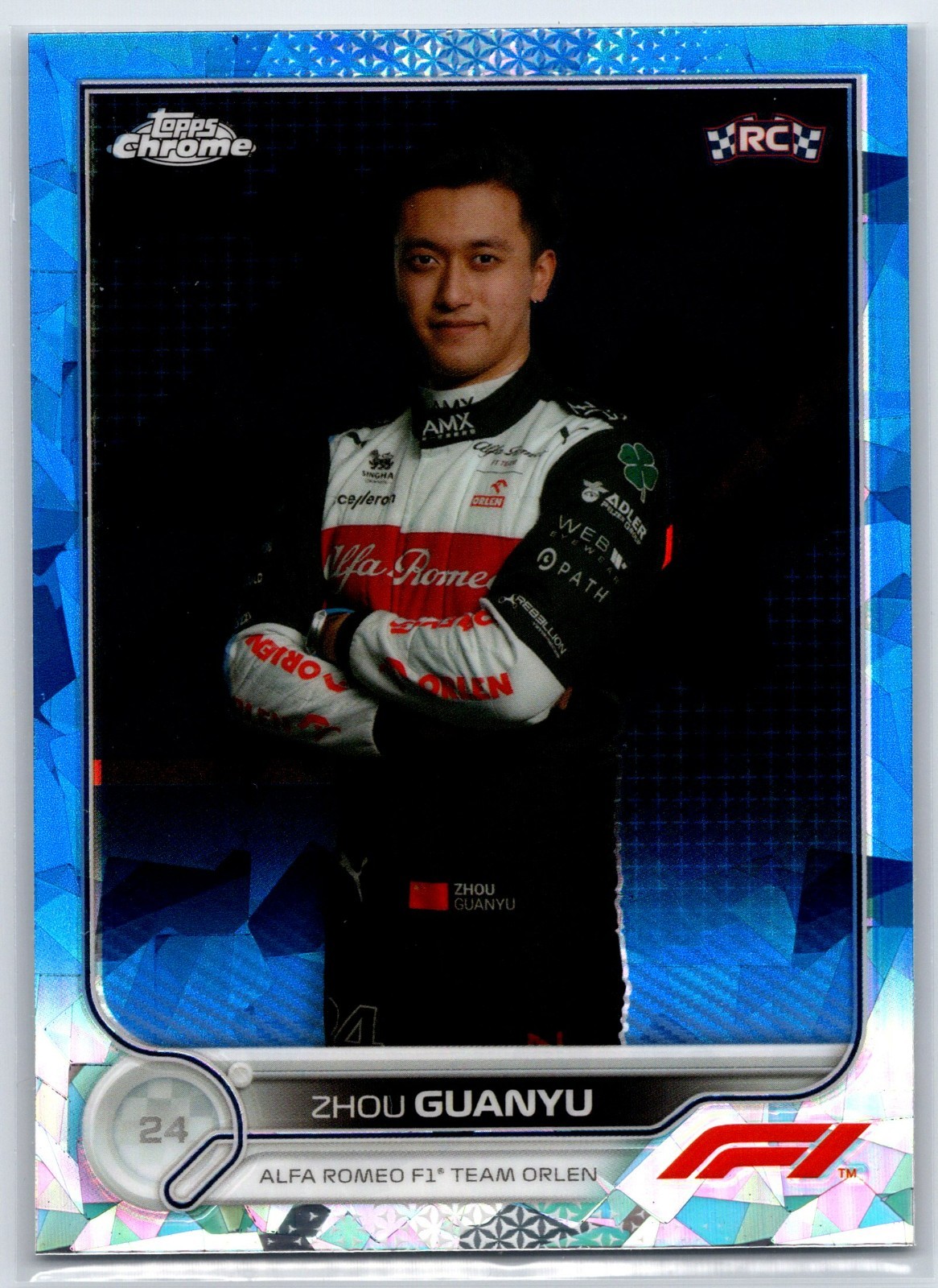2022 Topps Chrome F1 - ZHOU GUANYU #65 Sapphire Rookie Card