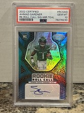 2022 Certified Ahmad Sauce Gardner Rookie Roll Call Mirror Teal Auto /50 PSA 10