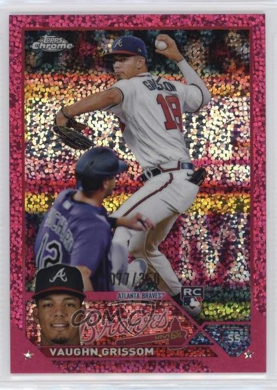 2023 Topps Chrome Magenta Speckle Refractor 77/350 Vaughn Grissom #48 11ff