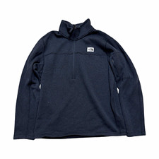 The North Face Women s Black 1/4 Zip Fleece Logo Mock Neck Sweatshirt L