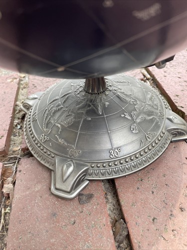 Dark Blue 12" Replogle Globemaster World Globe With Embossed Metal Base Vintage - Picture 7 of 7