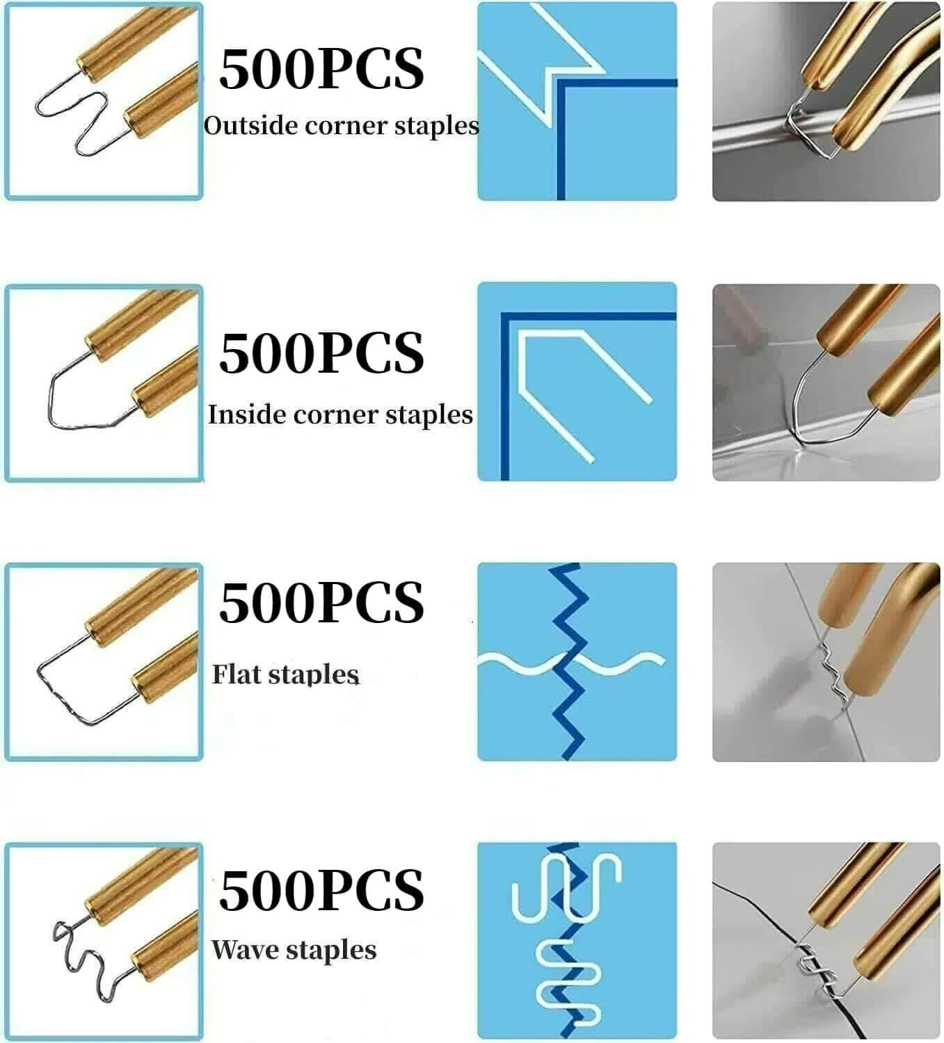 220W Plastic Welder Kit with 2000PCS Staples and Carry Case, Hot Stapler Bumper