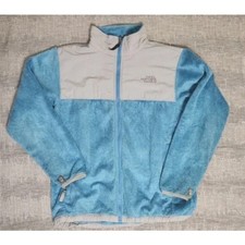 North Face Jacket Girls Size XL Blue Fleece Full Zip Long Sleeve Mock Neck 46