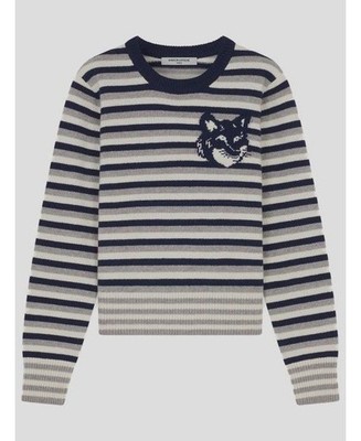 Maison Kitsune Fox Head Intarsia Stripe Regular NW00804KM0329 B481 152200985