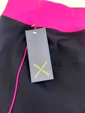 NEW XERSION Women Activewear Leggings 1X Black/Pink Stretchy Sliming Compresing