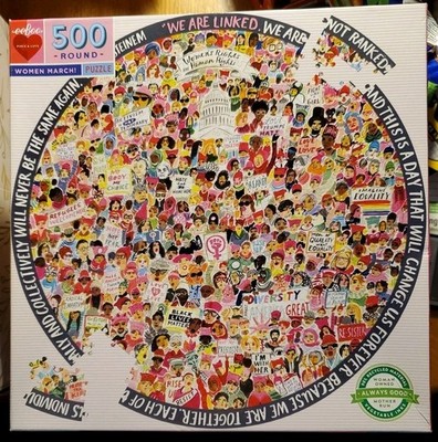 eeBoo 500 Piece Puzzle - Women March Jigsaw Puzzle for Adults, Circular with 23''