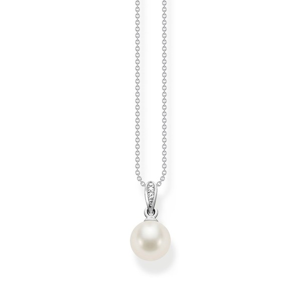 Thomas Sabo Kette Mit AnhäNger Damen Perle Zirkonia Silber SCKE150060-image