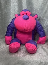 Vintage Lumpy's Gang 12" Stuffins Nylon Purple/Neon Pink Gorilla Plush