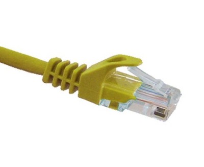 CAT5E Ethernet Patch Cable, Snagless Molded Boot, RJ45 - RJ45, 14ft, Yellow