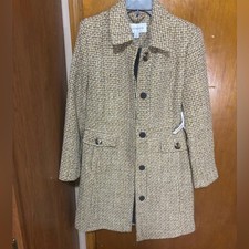 Liz Claiborne ivory honey tweed chunky jacket BNWT 200 pockets luxury small