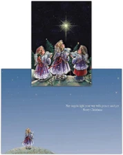 Angel Choir 15 Boxed Christmas Cards, Glitter Christmas Cards with Envelopes,...