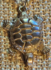 Vintage Sterling 925 1" Turtle Tortoise Pendant on 925 18" Twisted Rope Chain — photo 3