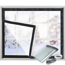Window Insulation Kit for Winter Adjustable Plastic 48'' x 63'', Transparent