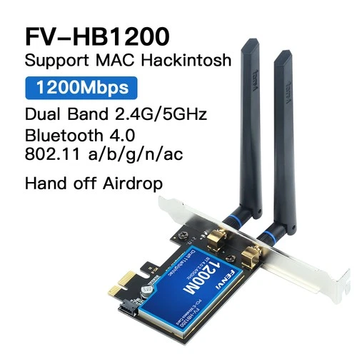 FV-HB1200S PCIE WiFi Adapter BCM94360 WiFi Bluetooth Card for Hackintosh Windows