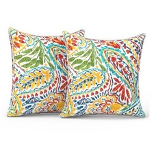 Pack of 2 Outdoor Throw Pillow Covers 18" x 18" Pack of 2 Paisley Multi
