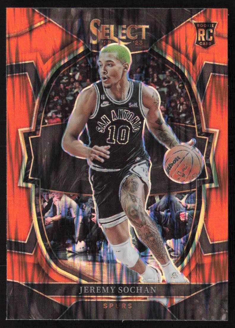 2022-23 Panini Select Orange Flash Prizms Jeremy Sochan #86 Rookie Spurs