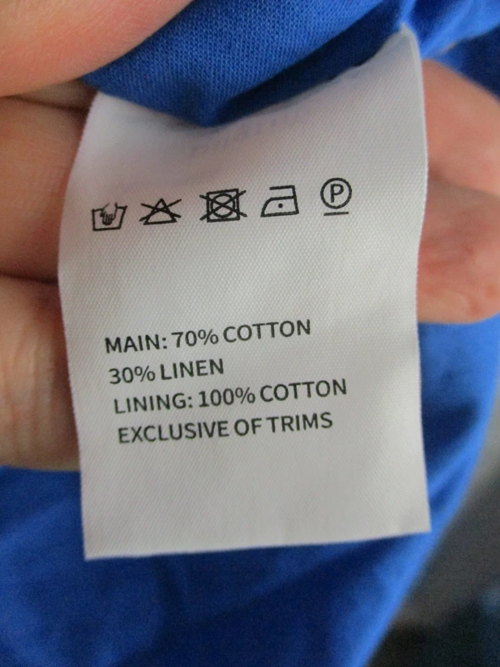 Pilgrim women's one-shoulder ruffle maxi dress blue size 10 cotton linen mix - image 4 of 4