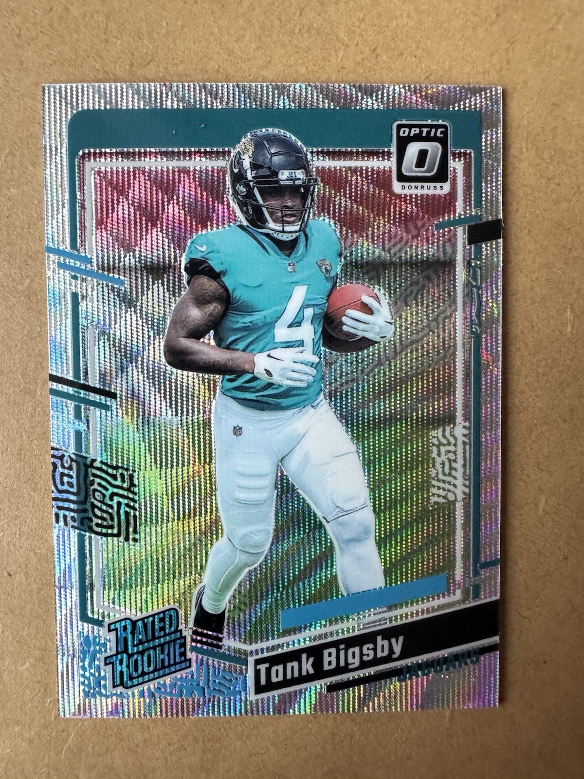 Tank Bigsby 2023 Donruss Optic Silver Wave Prizm RC #252 Jaguars /300