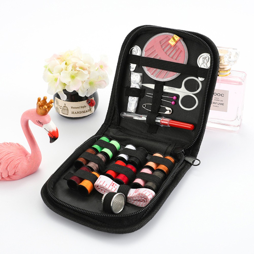 Portable Travel Sewing Kit with Scissors and Supplies