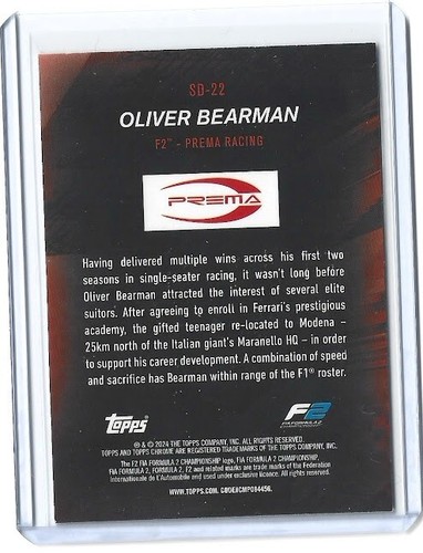 2024 Topps Chrome Formula 1 Speed Demons #SD22 Oliver Bearman - Picture 2 of 2