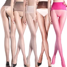 High-waisted Oily Shiny Glossy Sheer Pantyhose for Women Stockings Tights Comfy