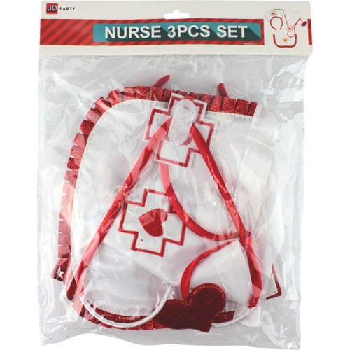 Kids Nurse Headband Apron Stethoscope Novelty Set Doctor Costume Accessories - Picture 2 of 3