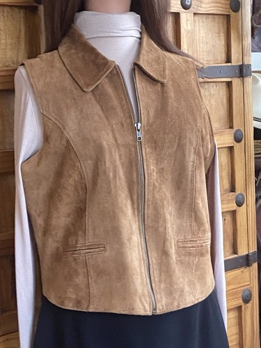 Hunt Club Leather Vest Size Youth 14 Adult XS Very Good Condition - Picture 3 of 14