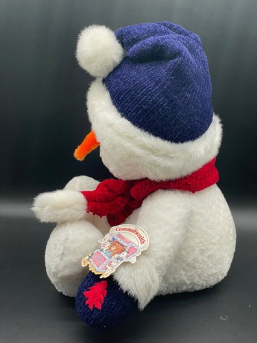 Vintage 1999 Commonwealth Snowman Plush with Hat Scarf & Mittens 15" Winter - Picture 2 of 13