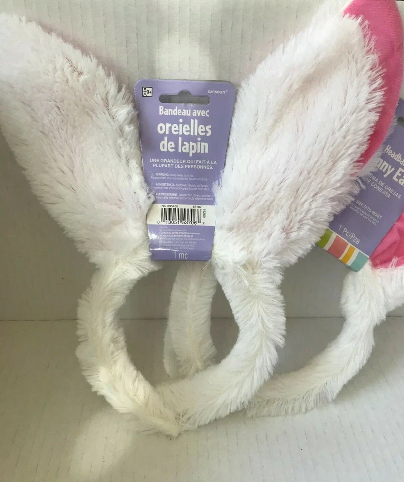 Pascua Conejo Orejas de Conejo Diadema Banda para el Cabello Disfraz Blanco Peludo Foto 3 de 4