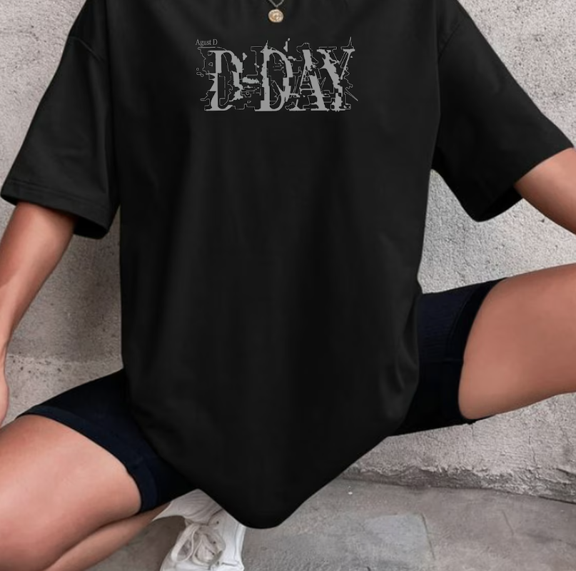 【再値下げ】SUGA Agust D TOUR D-DAY Tシャツ 黒M Agust D D Day Tour T-shirt, SUGA D Day Album SetList Shirt, Agust