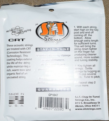 A 3-Pack of SIT Strings CRT Coated CP1047 Acoustic Guitar Strings - Picture 2 of 2