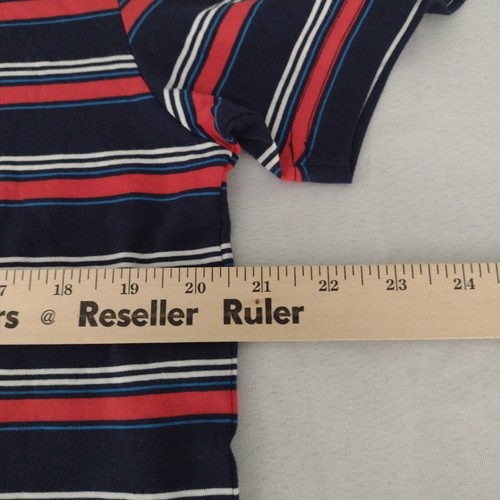 Hurley Stripe Shirt Mens Medium Blue Navy Red Stripes Tee A15 - Picture 9 of 9