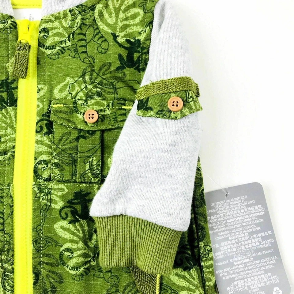Disney Store Bebé Verde Gris Algodón Cremallera El Libro de la Selva Chaqueta con Capucha 0-3 MO Foto 4 de 4