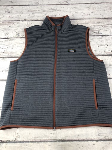 L.L. Bean grau lässig Outdoor Wandern Golf gerippt durchgehender Reißverschluss Airlight Weste Herren L