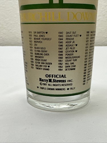 Tazza di vetro vintage Kentucky Derby 1987 da collezione Churchill Downs - Foto 6 di 13